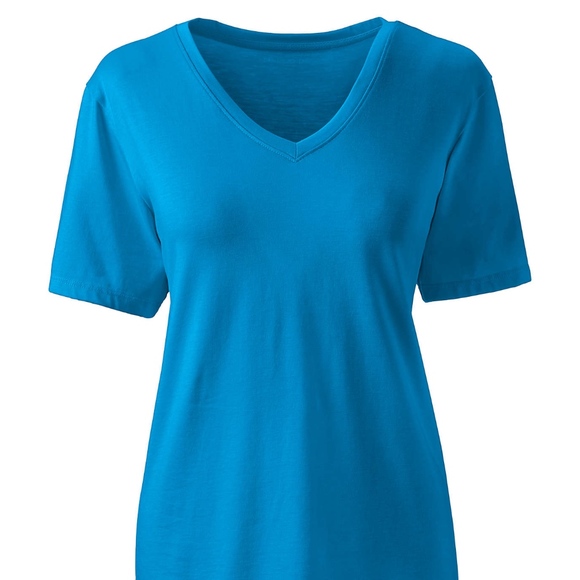 NWT Lands' End Supima Relaxed Fit Cotton SS Top XS - Picture 3 of 3